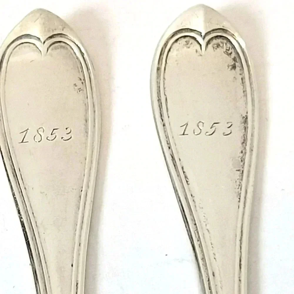 Bigelow Bros. & Kennard Nut Picks Set of 12 Antique 1853 Monogrammed 5